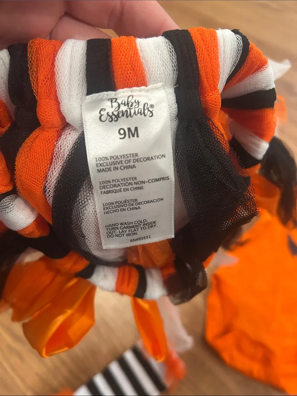 Orange Pumpkin Tutu Dress with Bow - Baby Halloween Costume 9 Months